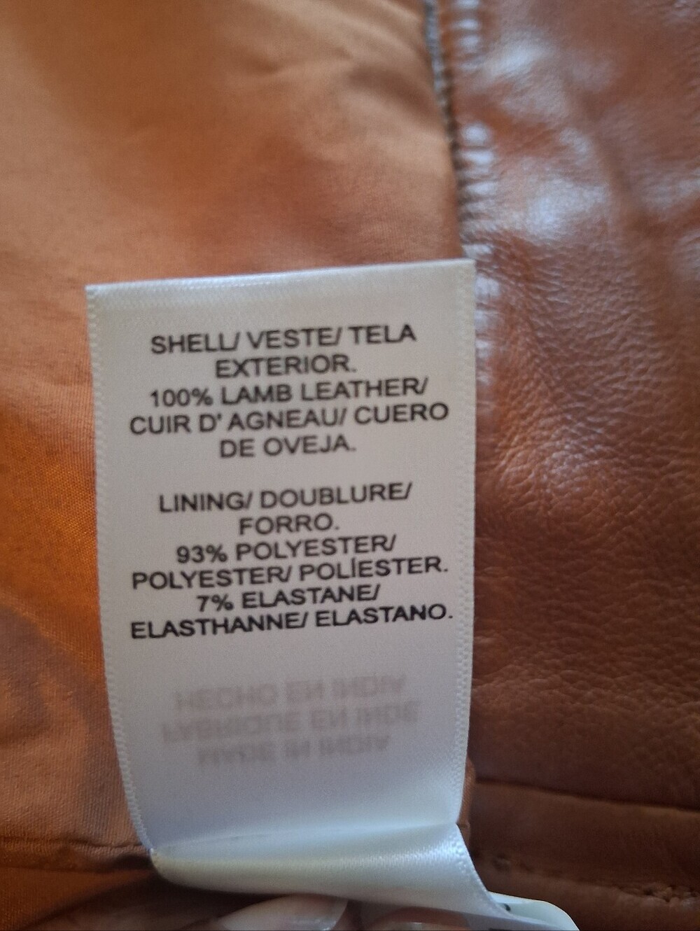 NWOT Lucky Brand Leather Trucker Jacket In Color: Cognac Size L - Picture 13 of 15